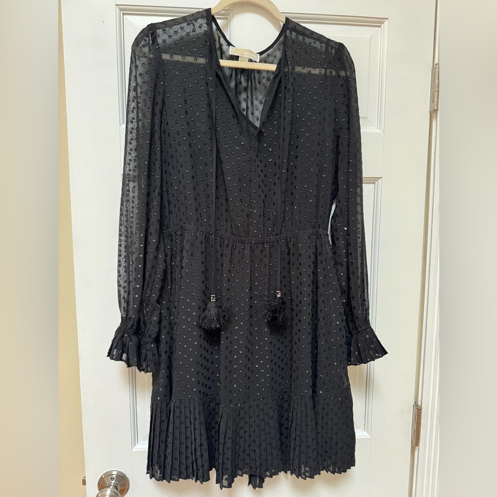 Michael Kors Black Sparkly long sleeve dress
